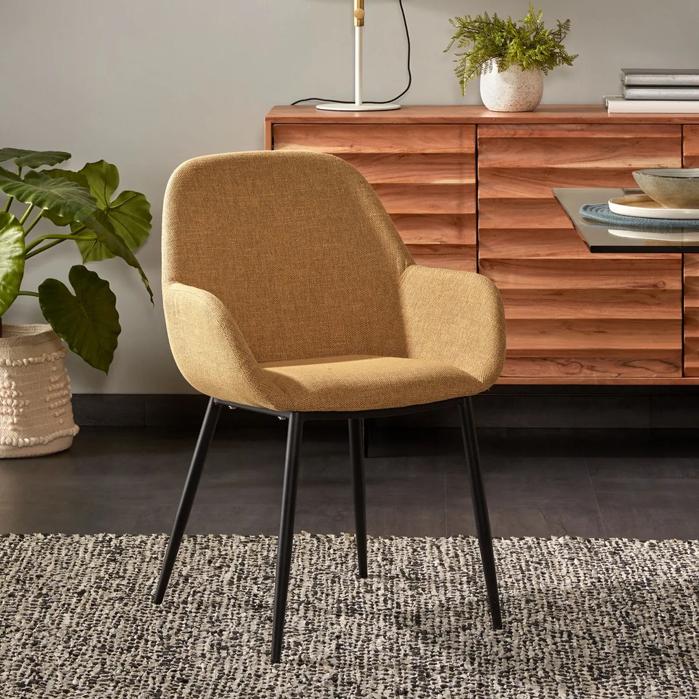 Kave Home Konna Armstoel Mosterdgeel