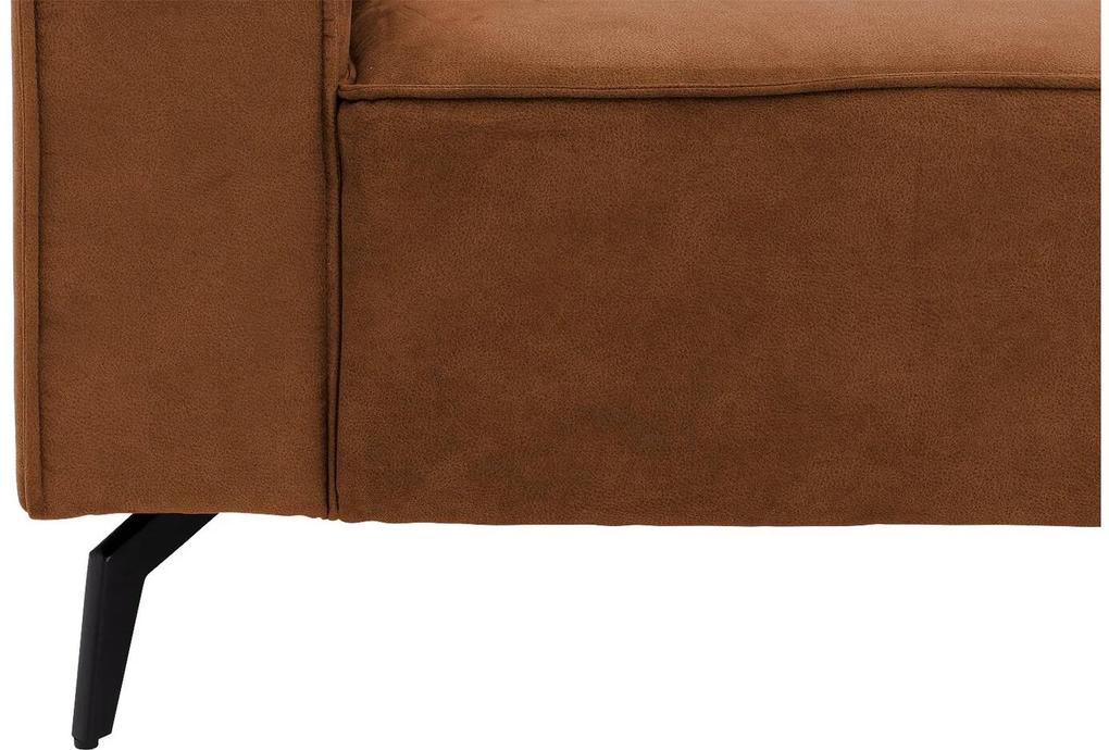 Goossens Hoekbank Hercules bruin, microvezel, 2-zits, modern design met chaise longue rechts