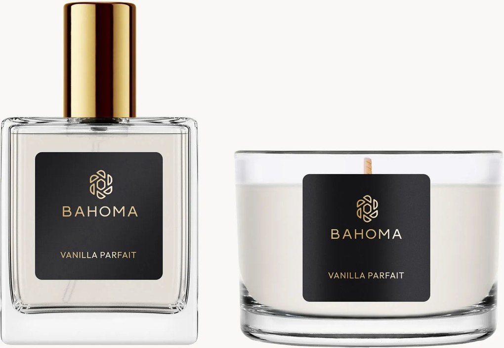 Kamerspray en geurkaars Vanilla Parfait, 2-delig (vruchtig, pruim)