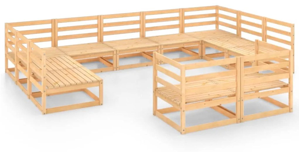 vidaXL 11-delige Loungeset massief grenenhout