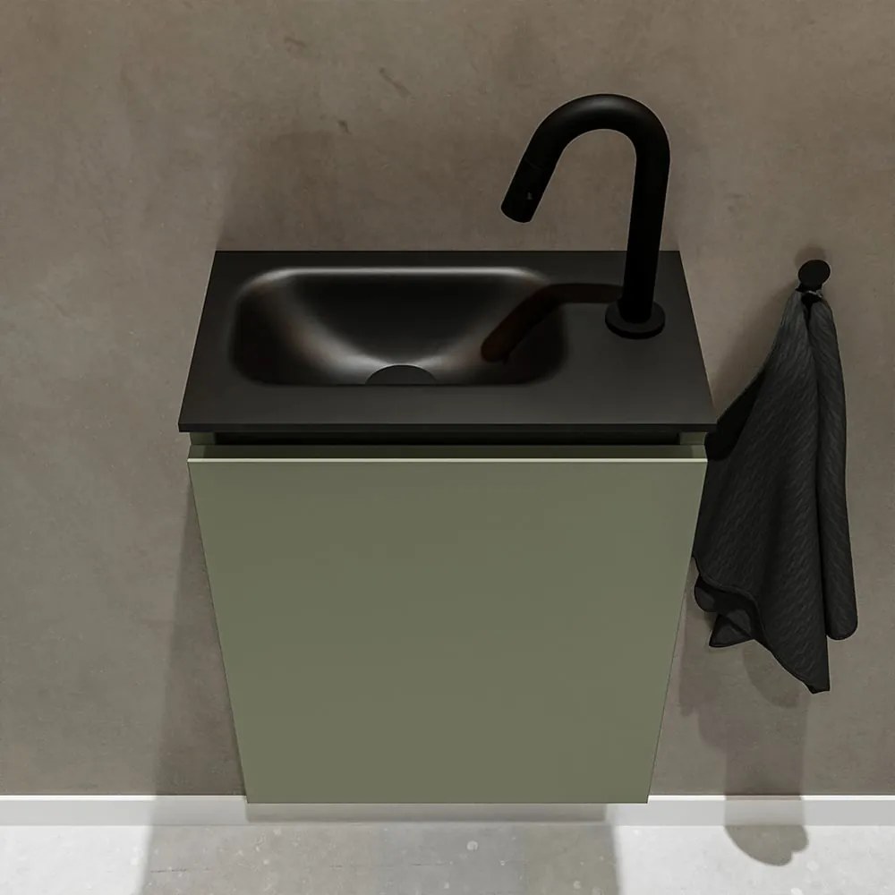 Mondiaz Ture 40cm toiletmeubel army met wastafel urban links 1 kraangat