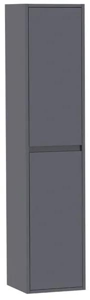 BRAUER New Future Badkamerkast - 160x35x35cm - 2 greep - loze links/rechtsdraaiende deuren - MDF - hoogglans grijs 7500