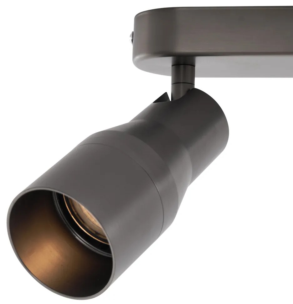 Afgeronde plafondspot gunmetal GU10 50mm 2-lichts - Stanley