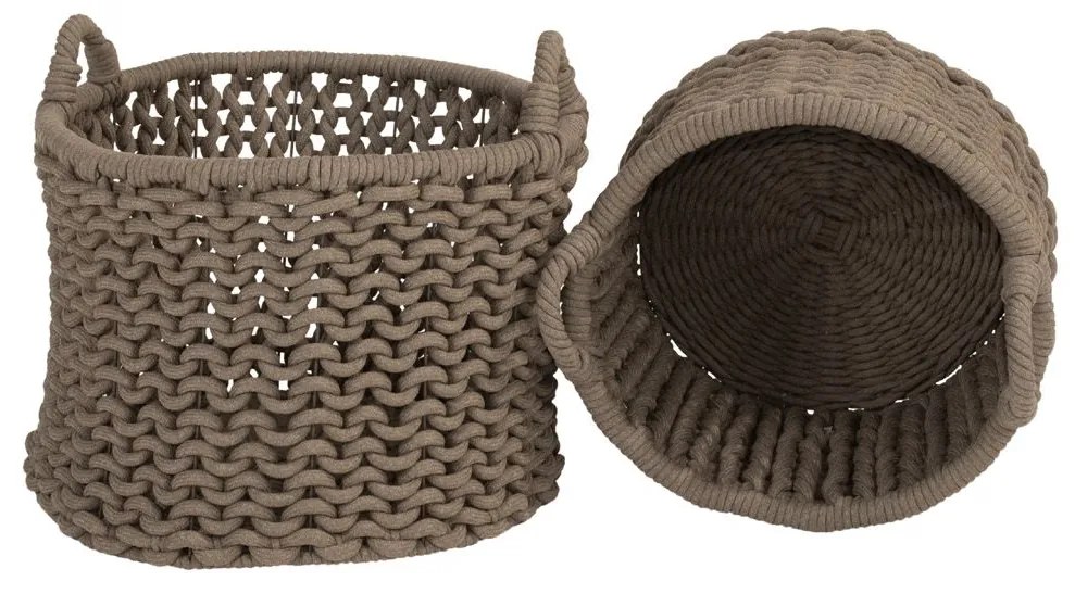 4 Seasons Outdoor Amber set van 2 manden, Ø 65 cm (H 50) en Ø 55 cm (H 40) SALE      taupe weerbestendig