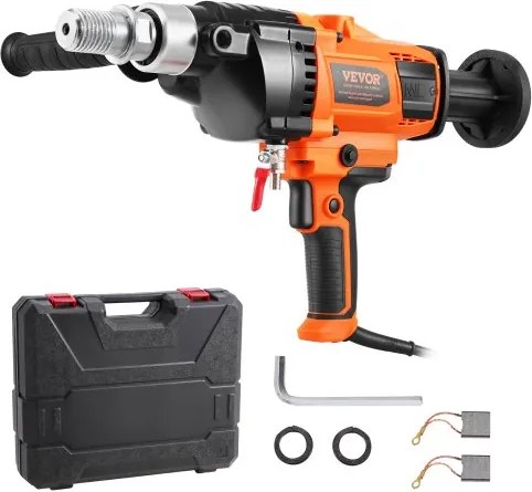VEVOR Kernboormachine Diamantkernboormachine 2-16 cm Boordiameter en draagtas, Robuuste betonkernboormachine 2000 W, Nat en droog gebruik, Voor het boren in beton en het mengen van verf