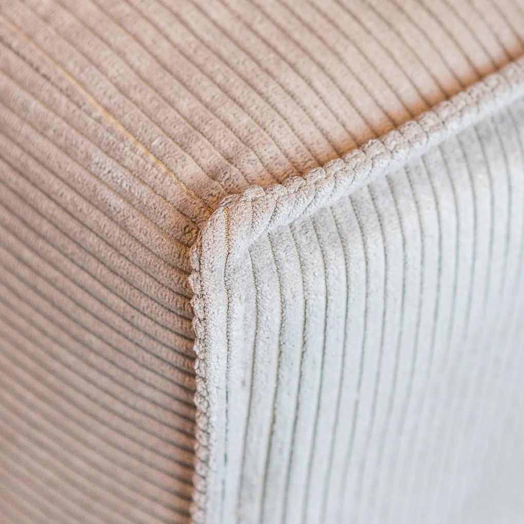 Moderne Hoekbank Beige Ottoman Rechts