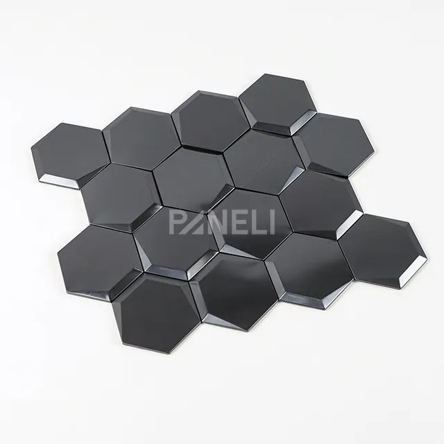 Zelfklevende 3D Tegel Cubi Metal - 26 cm x 30 cm x 0.60 cm | 0.5 kg | Paneli zelfklevende steenstrips