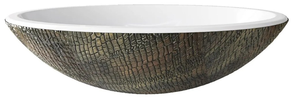 Best Design Croco opbouw waskom 52x38cm bruin