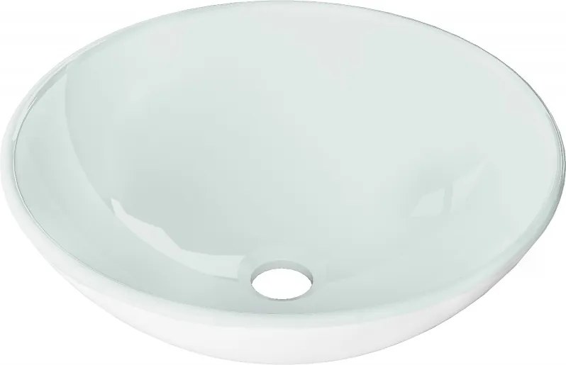 Mexen Mira glazen opbouw wasbak 42 x 42 cm, wit - 24124230