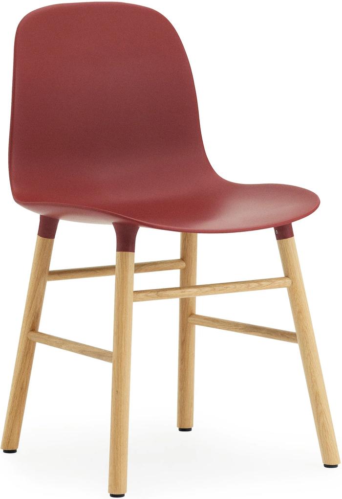 Normann Copenhagen Form Chair stoel met eiken onderstel rood