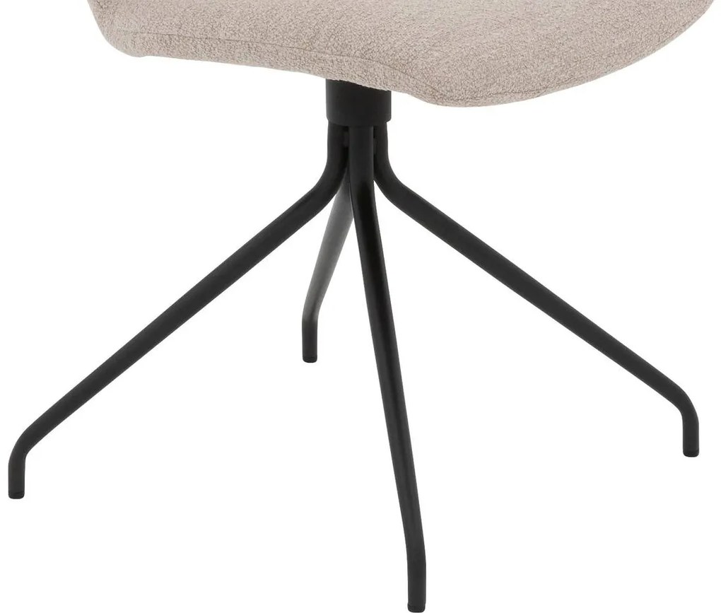 Goossens Eetkamerstoel Hera beige stof leuning, modern design