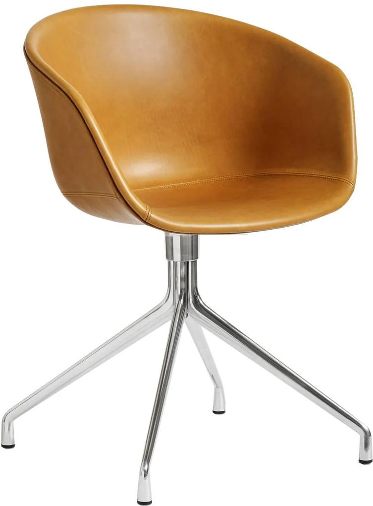 Hay About a Chair AAC21 stoel Silk Leather cognac gepolijst aluminium