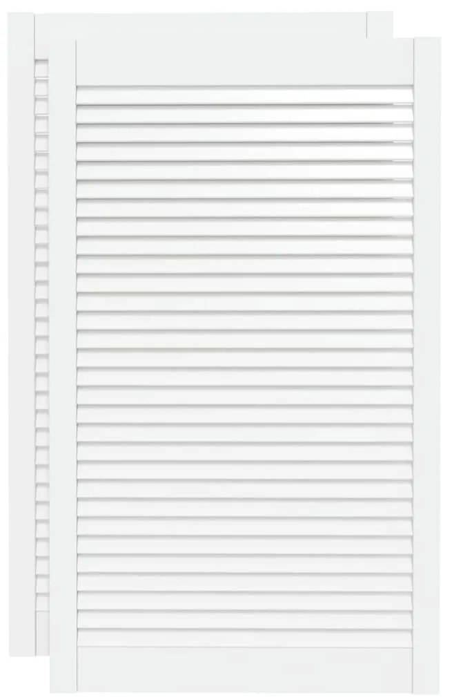 vidaXL Louvredeuren 2 st 99,3x59,4 cm massief grenenhout wit