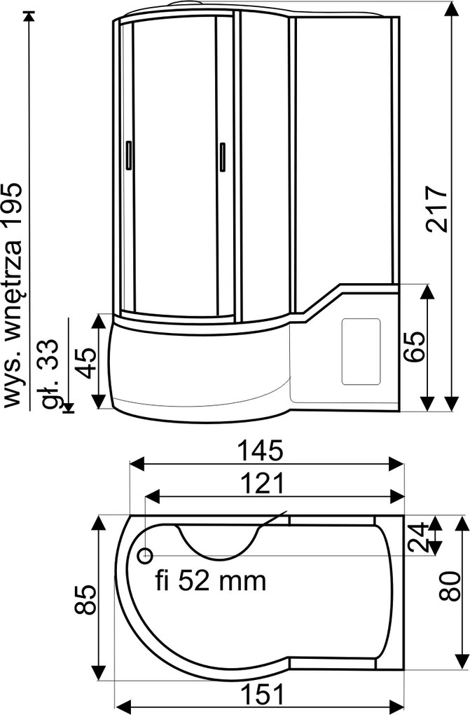 Kerra Fantasia complete douchecabine 150x85cm rechts