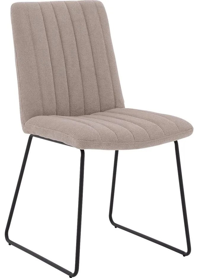 Goossens Eetkamerstoel Manta beige stof leuning, urban industrieel