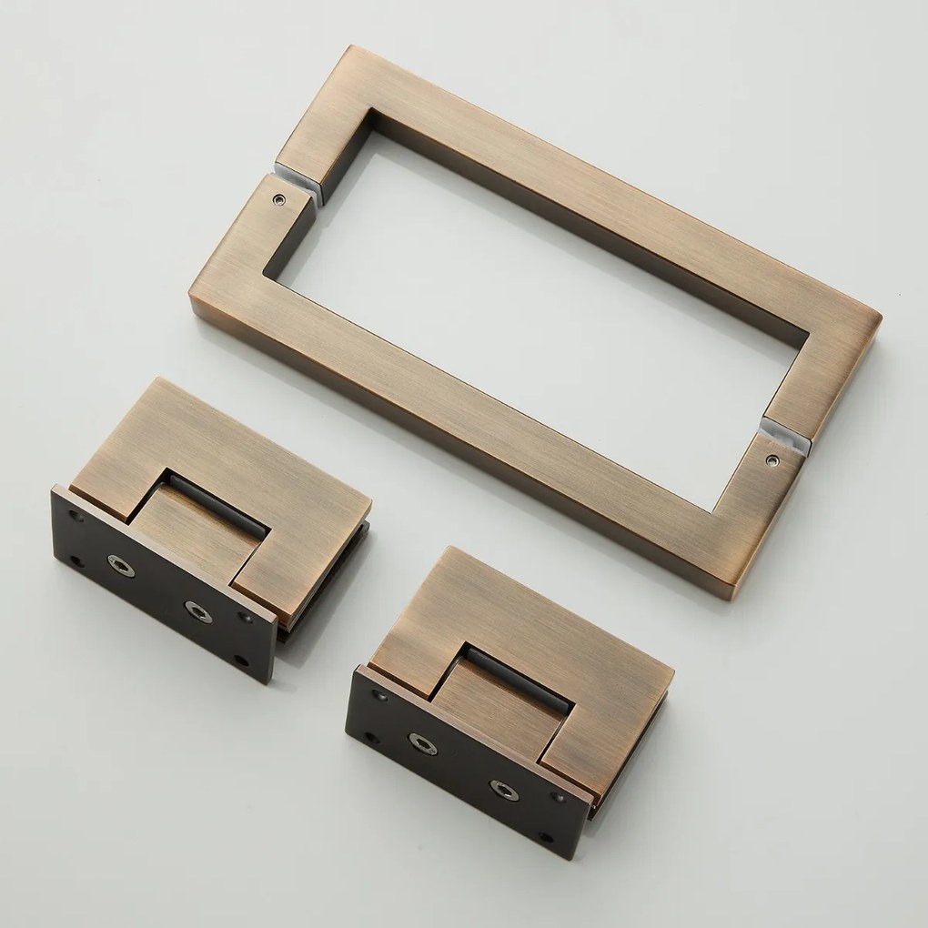 Saniclear Modern Antique rookglas douchecabine 80x90cm met 90cm deur anti-kalk verouderd messing