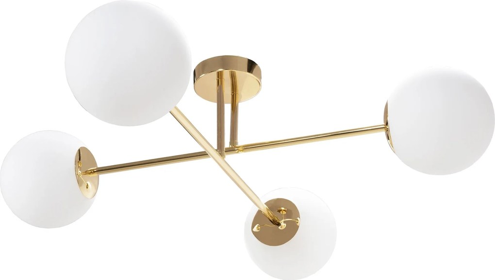 Plafondlamp met glazen bol APP1248-4CP Gold