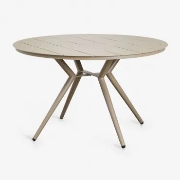 Ronde Tuintafel Van Aluminium Valerie Bruin - Mokka & Ø125 Cm - Sklum