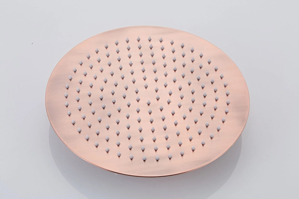 Saniclear Copper Curved Pro inbouw regendouche rond met 20cm hoofddouche, plafondarm en glijstang geborsteld koper