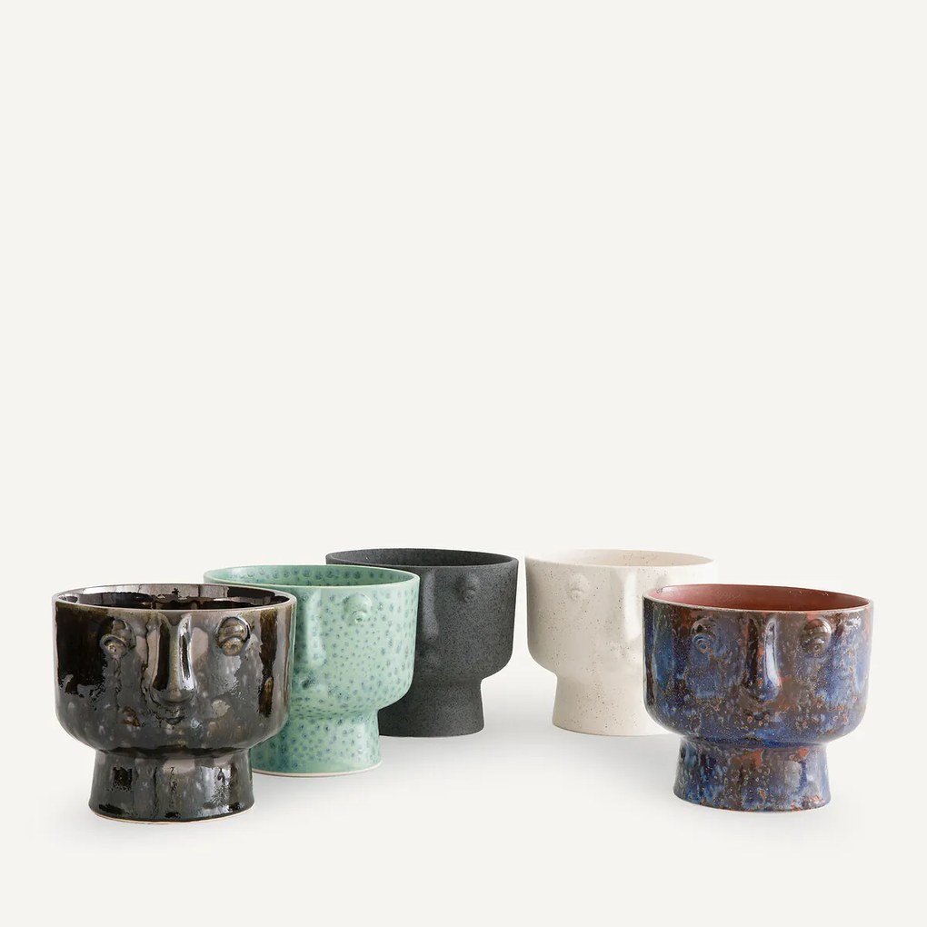Geglazuurde keramische bloempot, H15cm, Lesego