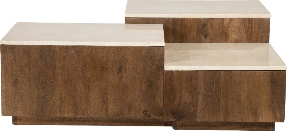 4-delige Salontafelset Hout - 105 X 89cm.