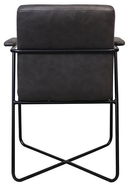 Eetkamerstoel - Henry - lederlook Soft antraciet