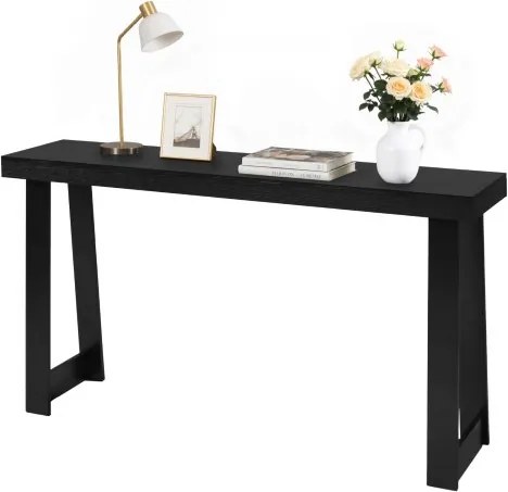 VEVOR Consoletafel, bijzettafel achter de bank (140 x 30,5 x 81 cm / L x B x H), rechthoekige bijzettafel van meerlaags plaatmateriaal voor hal, slaapkamer, woonkamer, entree, moderne zwarte haltafel