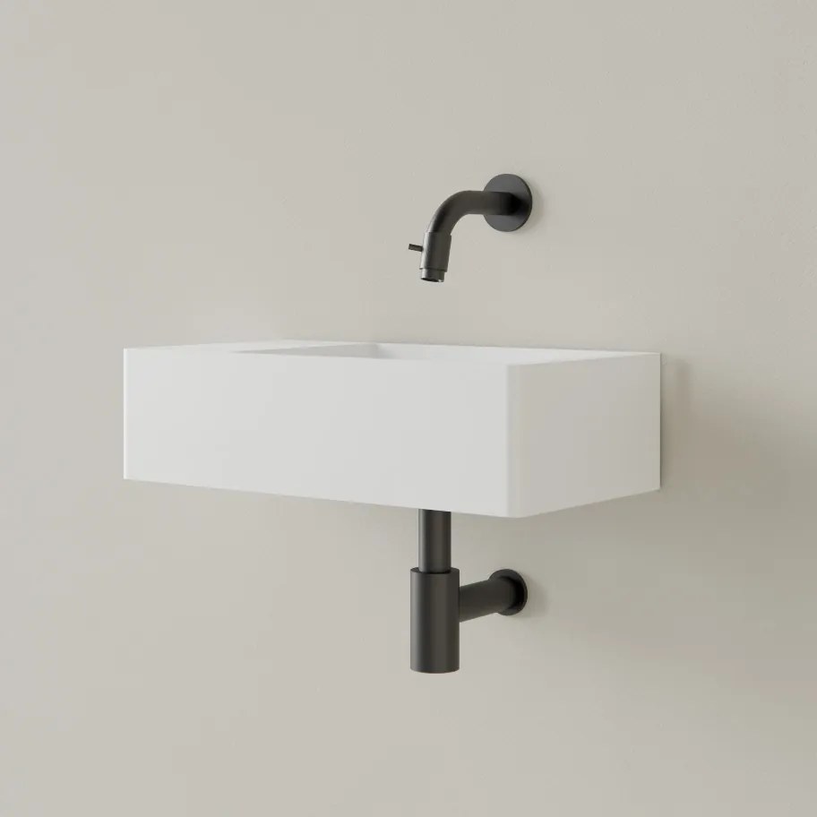 Sanigoods Luko fontein 40x22cm links zonder kraangat hoogglans wit
