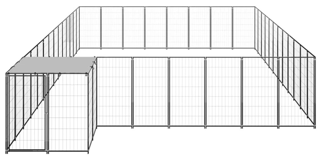 vidaXL Hondenkennel 30,25 m² staal zwart