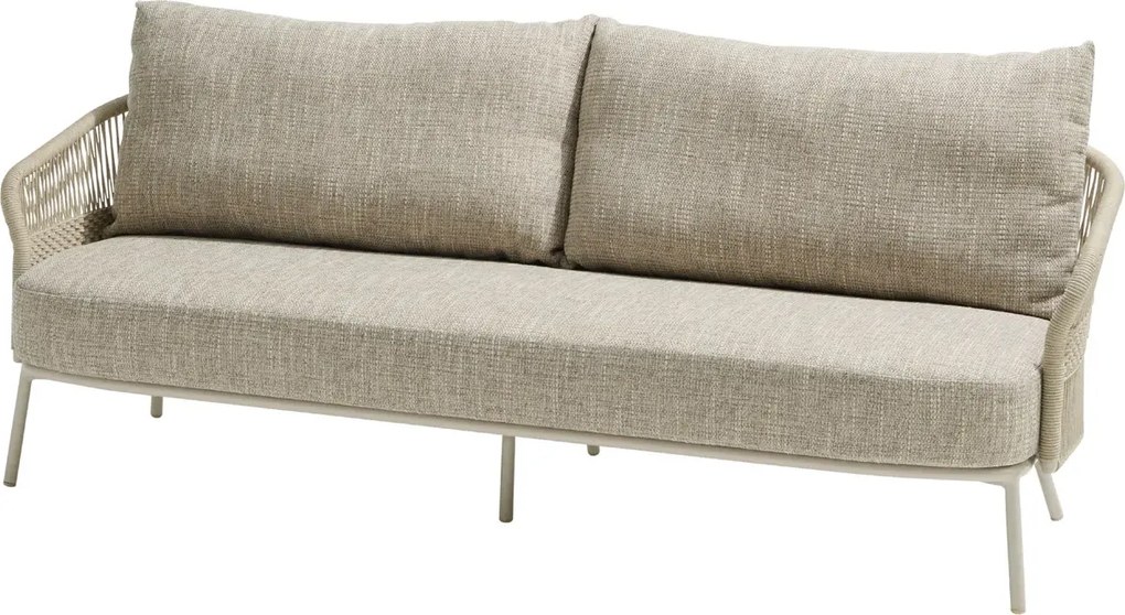 4 Seasons Outdoor Corfu 3-zits loungebank Linen Loungebank beige weerbestendig