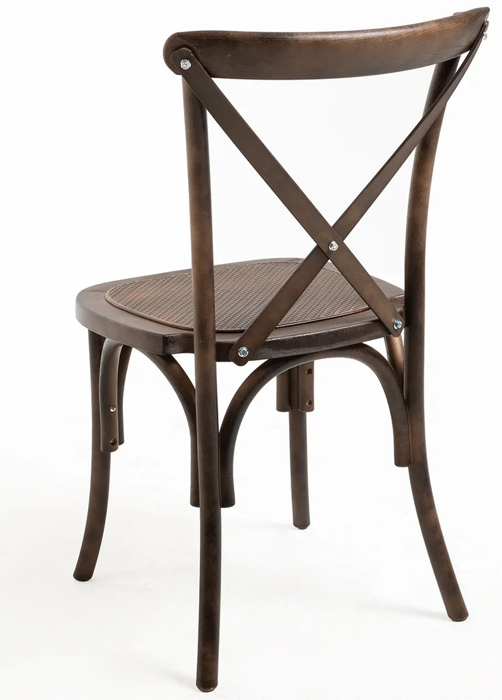 Set Van 4 Altea Polypropyleen Stoelen Met Rattan Houteffect