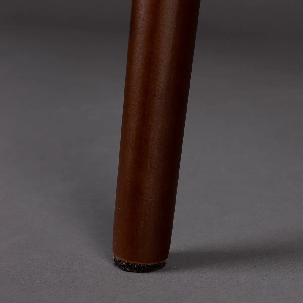 Dutchbone Barbara Boucle Beige Eetkamerstoel Met Houten Poten