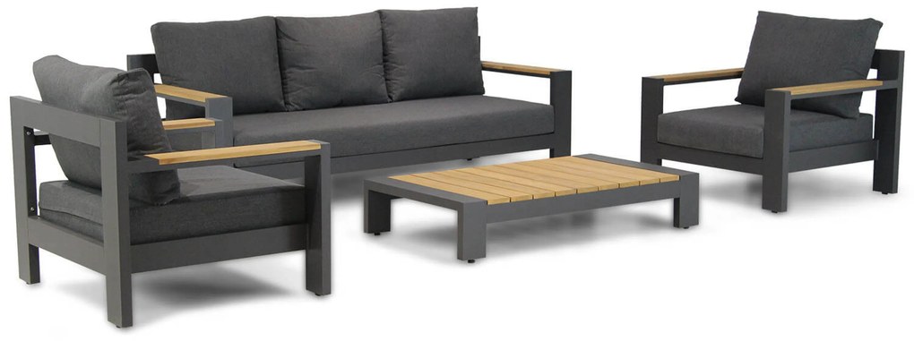 Stoel en Bank Loungeset 5 personen Aluminium Grijs Lifestyle Garden Furniture Milano