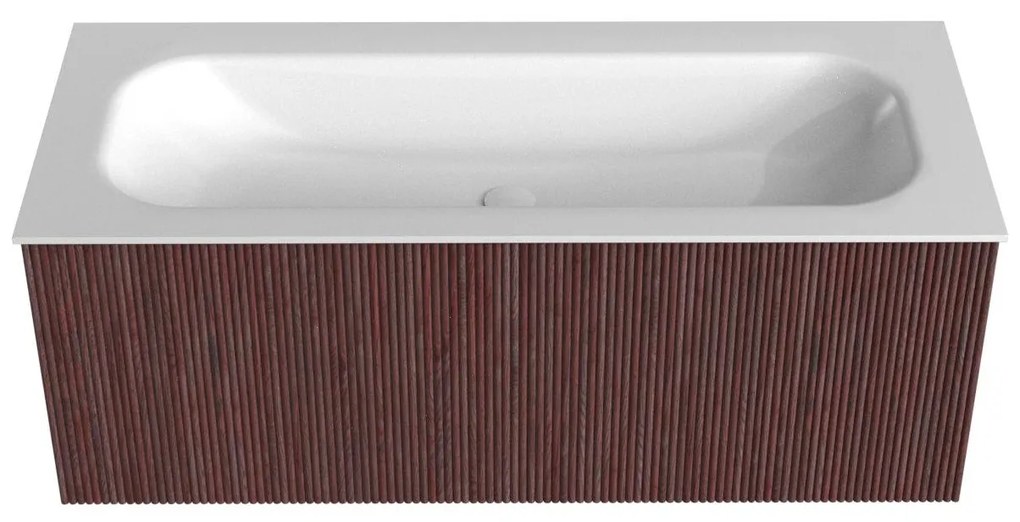 Mondiaz Kurve 110cm badmeubel ruby met 1 lade en wastafel big medium midden zonder kraangat