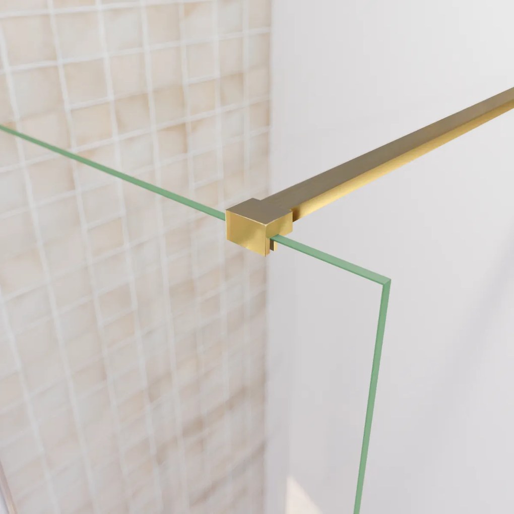 Saniclear Redro stabilisatiestang 100cm incl. muur- en wandbevestiging geborsteld messing - mat goud