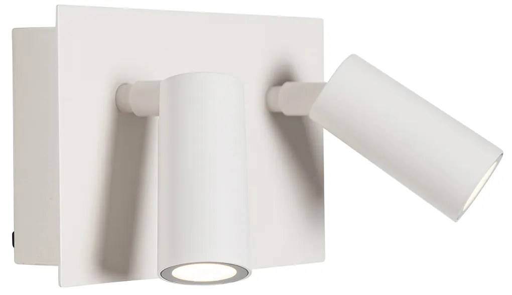 Buiten wandlamp wit incl. LED 2-lichts bewegingssensor- Simon