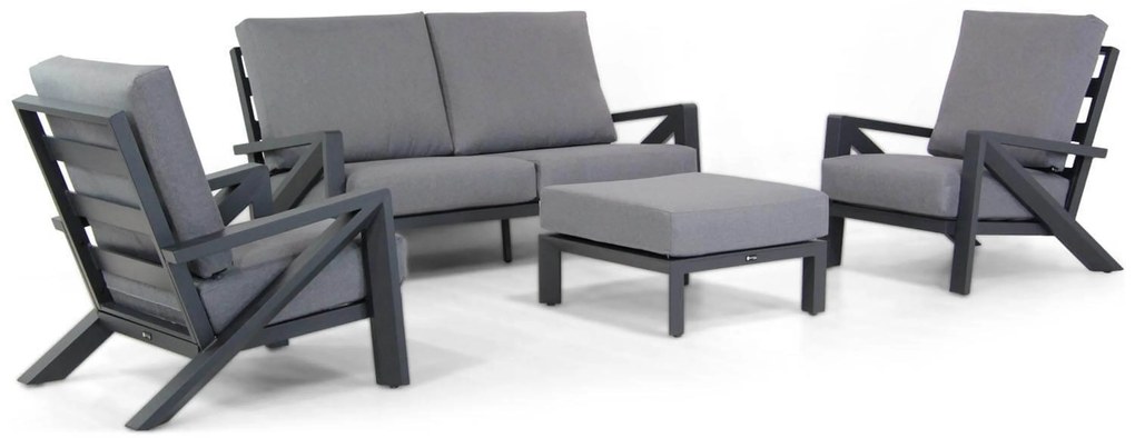 Stoel en Bank Loungeset 4 personen Aluminium Grijs Santika Furniture Santika Cinta