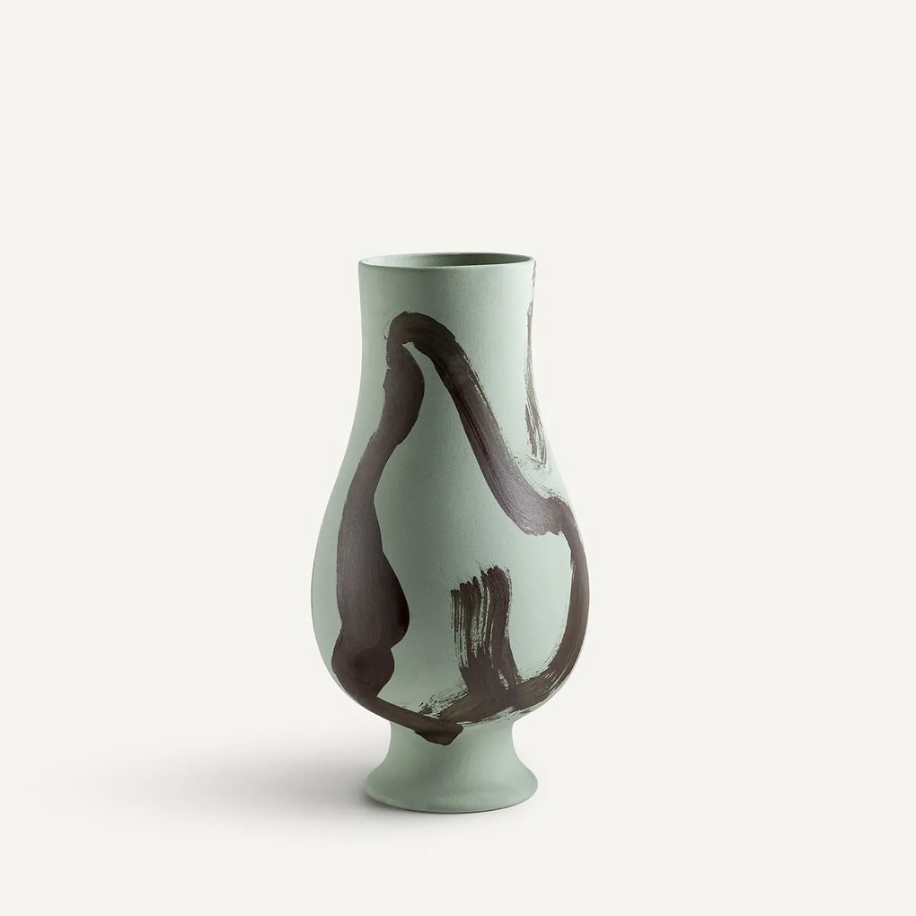 Vaas in mat keramiek, H33 cm, Skall