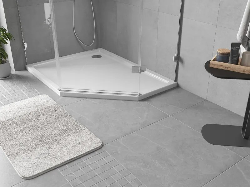 Mexen Flow pentagonale douchebak slim links 100 x 80 cm, wit glans - 46P108010L