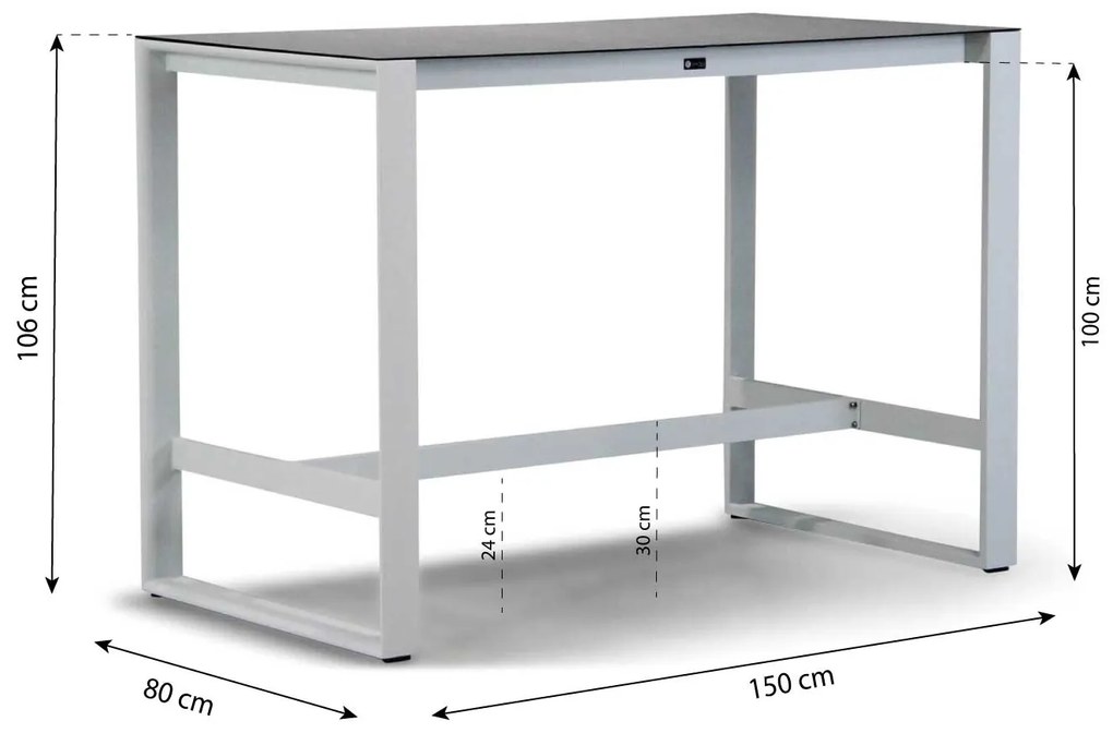 Barset 4 personen  Aluminium Wit Santika Furniture Soray