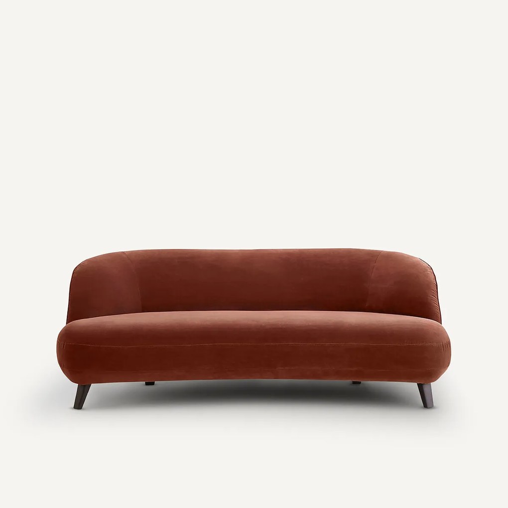 3-zits fluwelen bank, Rosebury, ontwerp Emmanuel Gallina