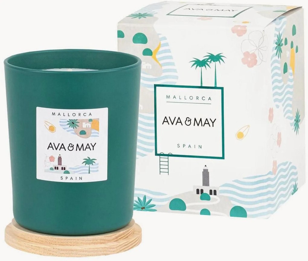 Handgemaakte geurkaars Mallorca (perzik, avocado, magnolia)