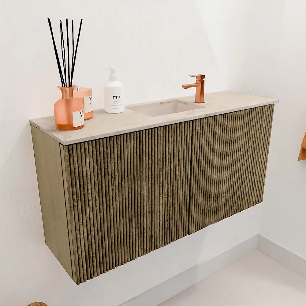 Mondiaz Joya DLux 80cm toiletmeubel dusk met wastafel faye midden 1 kraangat frappe