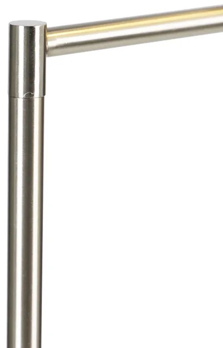 Klassieke vloerlamp staal met witte kap verstelbaar - Ladas