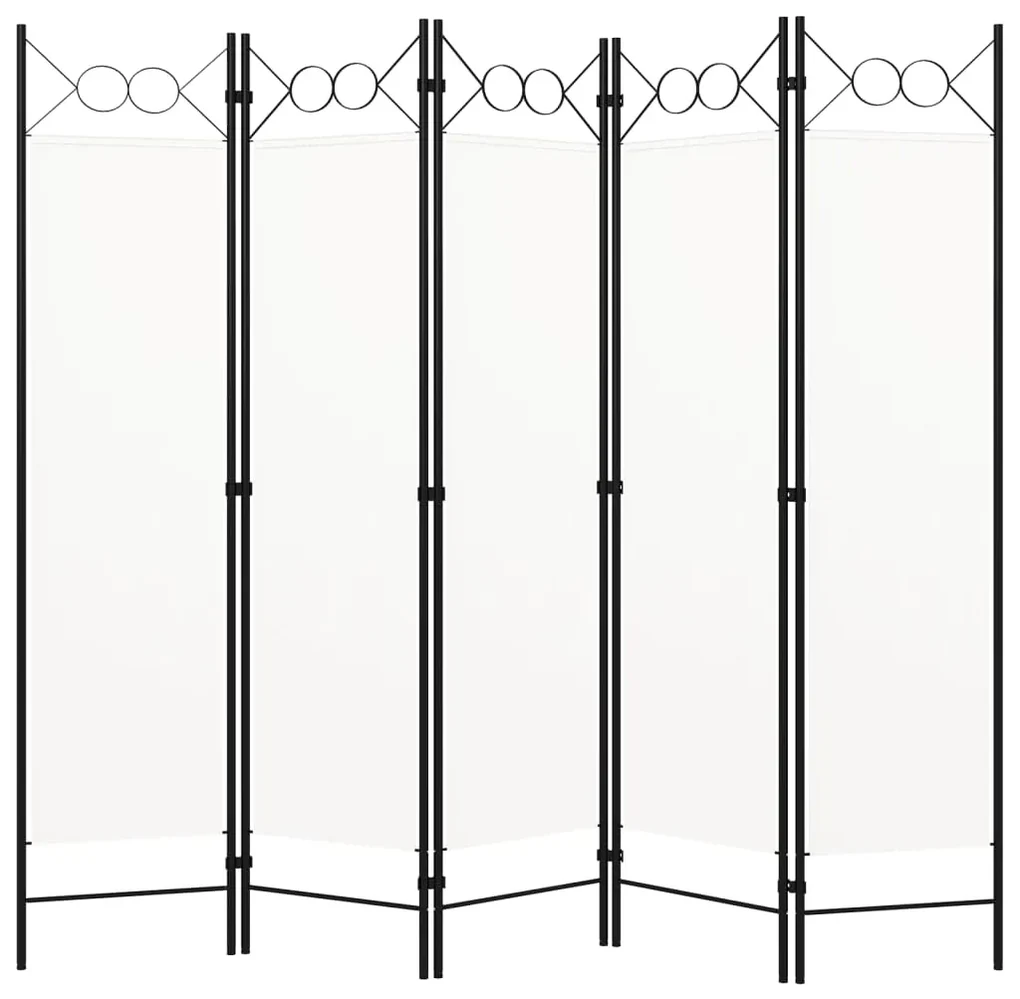vidaXL Kamerscherm met 5 panelen 200x180 cm crèmewit