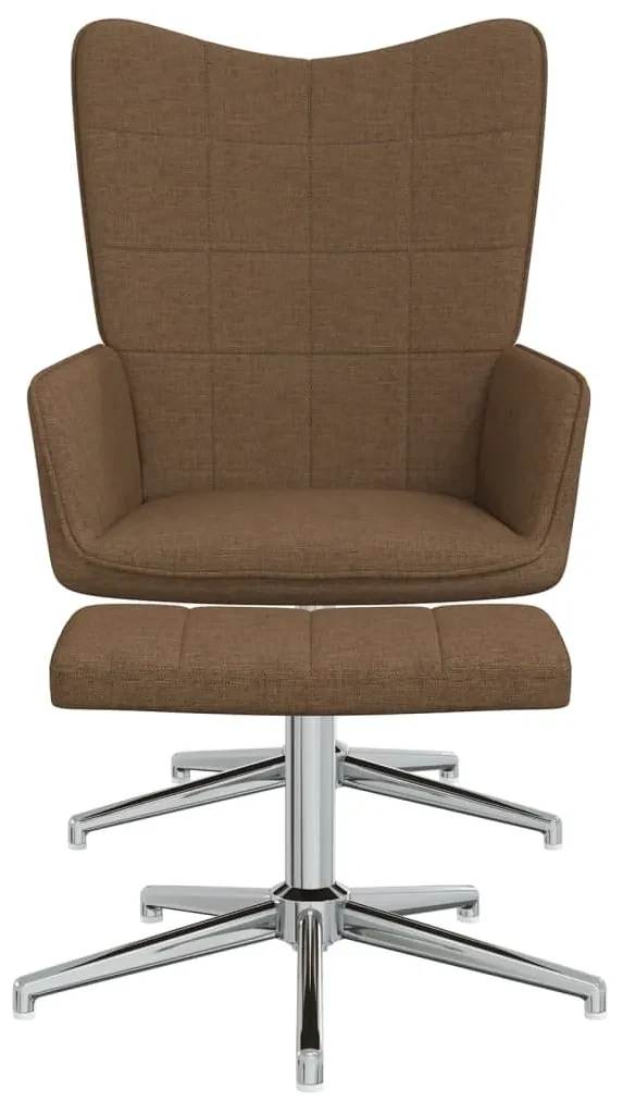 vidaXL Relaxstoel met voetenbank stof bruin