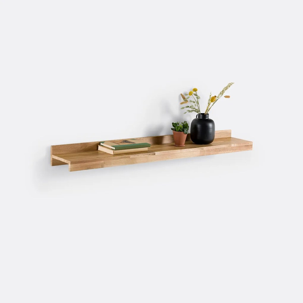 Wandplank in massief eik 120 cm, Hiba