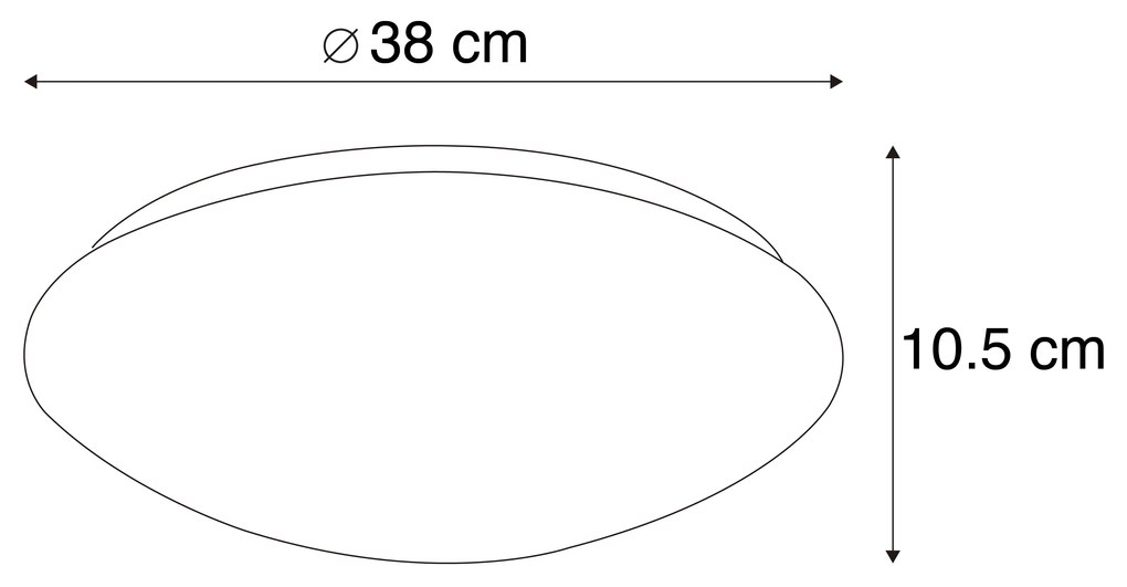 Smart moderne plafondlamp wit 38 cm incl. LED en RGB - Iene