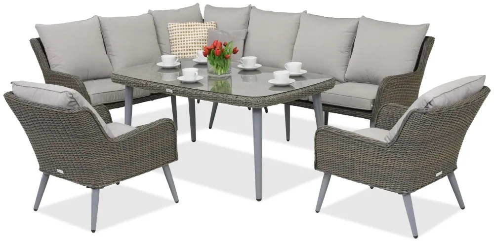 Bilbao Comida 7 Garden Point tuinmeubelen grijs