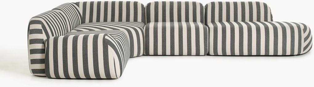 XL modulaire gestreepte hoekbank Wolke